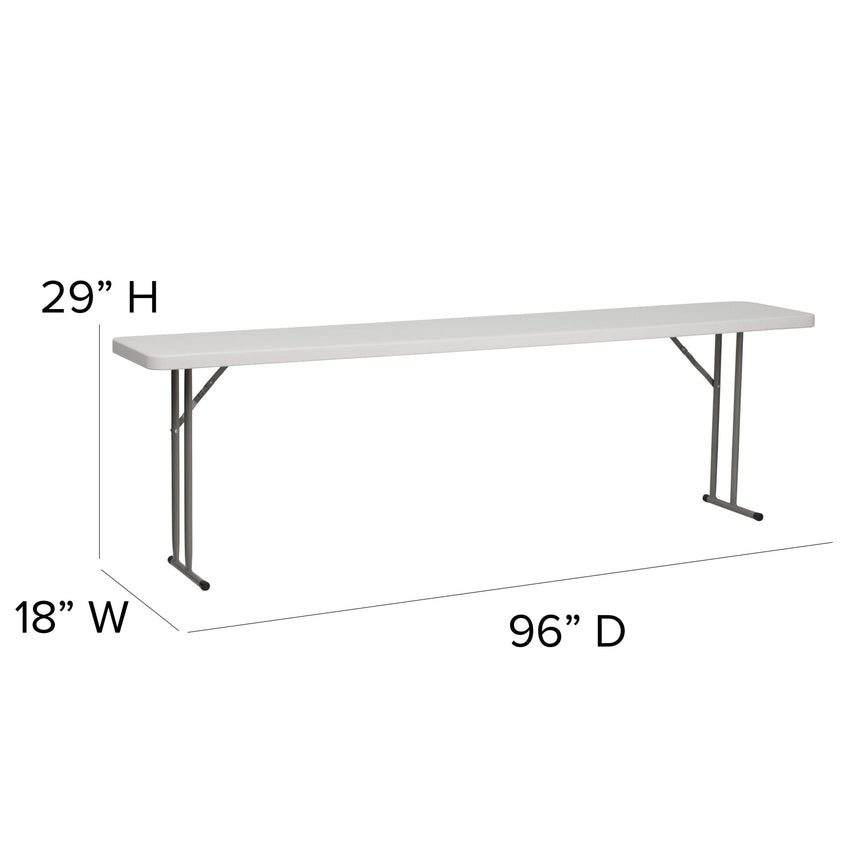 Kathryn 8-Foot Granite White Plastic Folding Training Table - SchoolOutlet