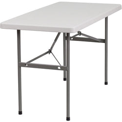 Flash Furniture 24''W x 48''L Granite White Plastic Folding Table(FLA-RB-2448-GG)