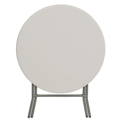 Flash Furniture 32'' Round Granite White Plastic Folding Table(FLA-RB-32R-GW-GG) - SchoolOutlet