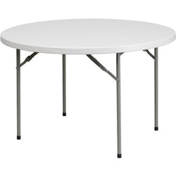 Flash Furniture 48'' Round Granite White Plastic Folding Table(FLA-RB-48R-GG)
