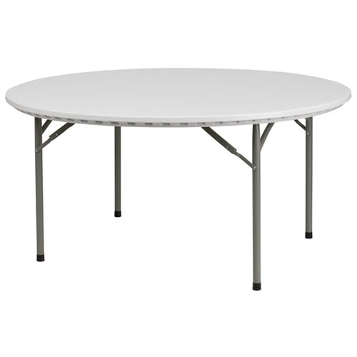 Flash Furniture 60'' Granite White Round Plastic Folding Table(FLA-RB-60R-GG) - SchoolOutlet