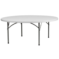 Flash Furniture 72'' Granite White Round Plastic Folding Table(FLA-RB-72R-GG)