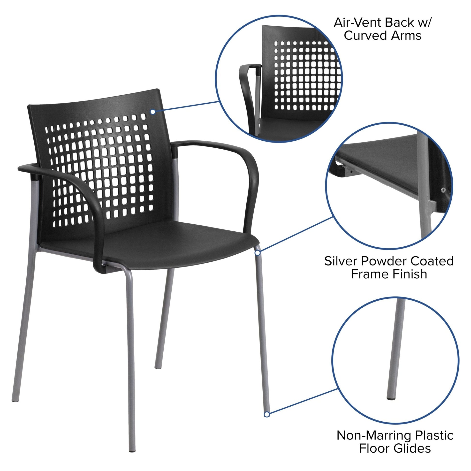 HERCULES Series 551 lb. Capacity Stack Chair with Air-Vent Back and Arms - SchoolOutlet