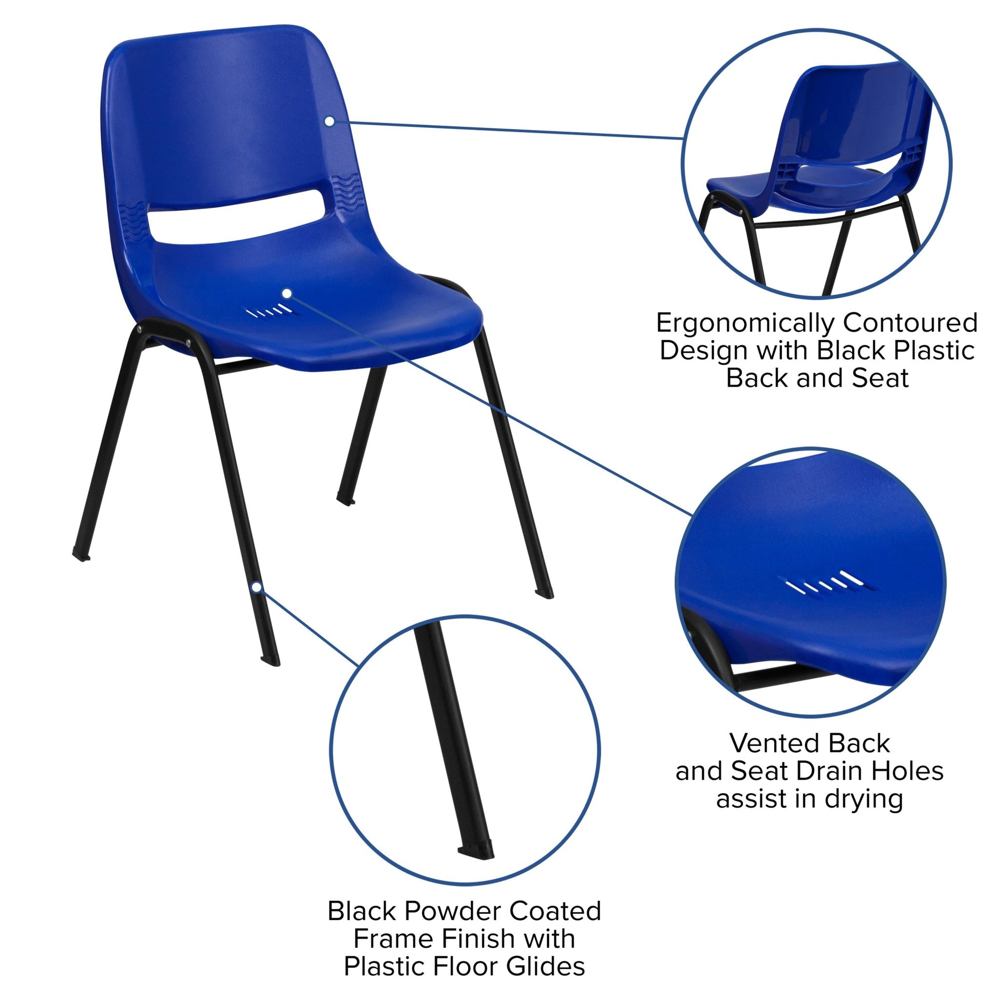HERCULES Series 440 lb. Capacity Kid's Ergonomic Shell Stack Chair with Frame and 12" Seat Height - SchoolOutlet