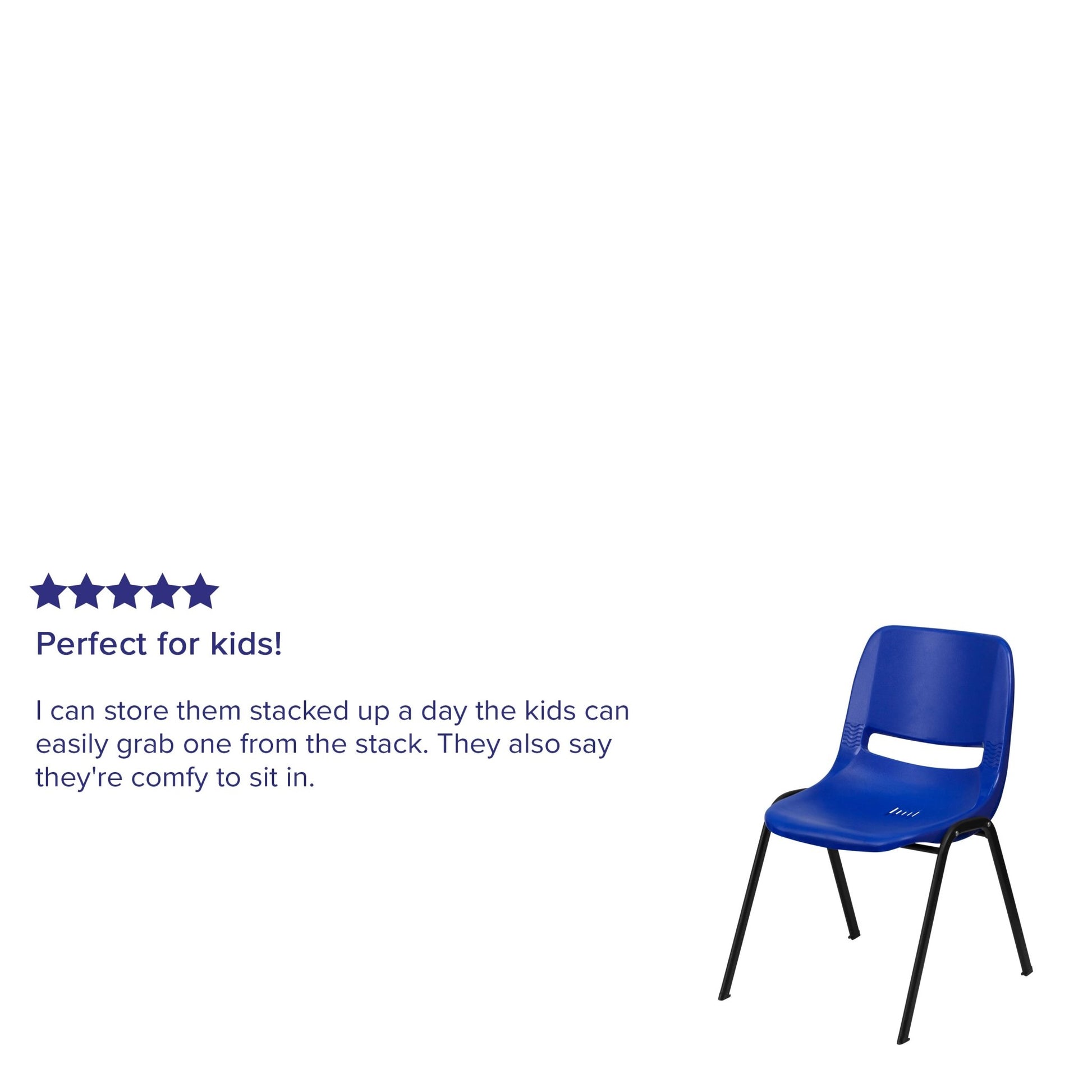 HERCULES Series 440 lb. Capacity Kid's Ergonomic Shell Stack Chair with Frame and 12" Seat Height - SchoolOutlet