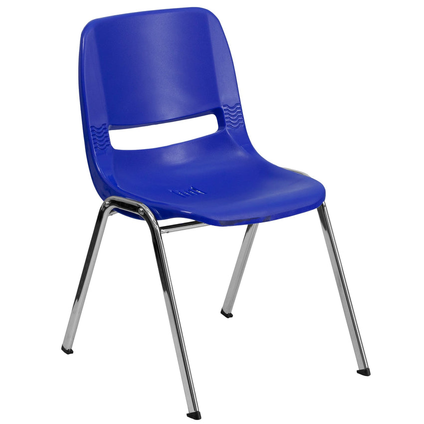 HERCULES Series 440 lb. Capacity Kid's Ergonomic Shell Stack Chair with Frame and 14" Seat Height - SchoolOutlet