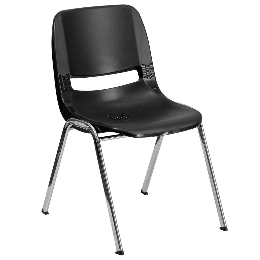 HERCULES Series 661 lb. Capacity Ergonomic Shell Stack Chair with Frame and 16'' Seat Height - SchoolOutlet