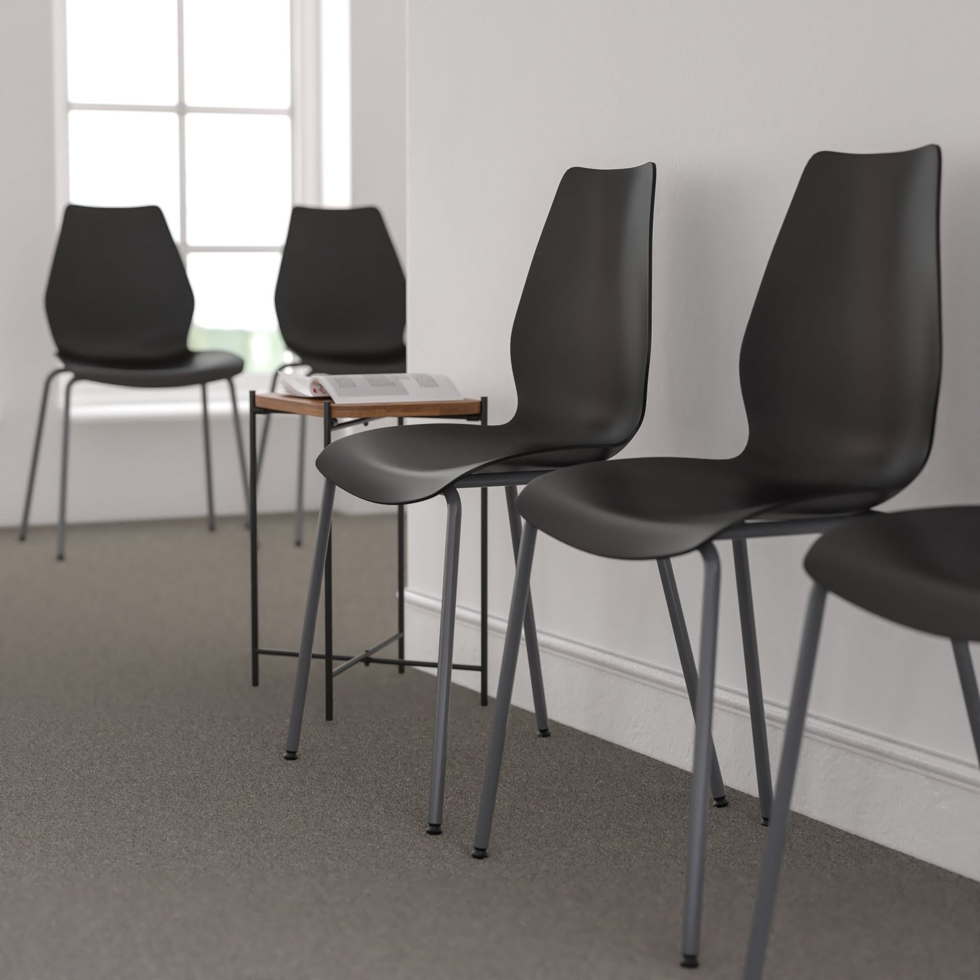 HERCULES Series 770 lb. Capacity Stack Chair with Lumbar Support and Silver Frame - SchoolOutlet