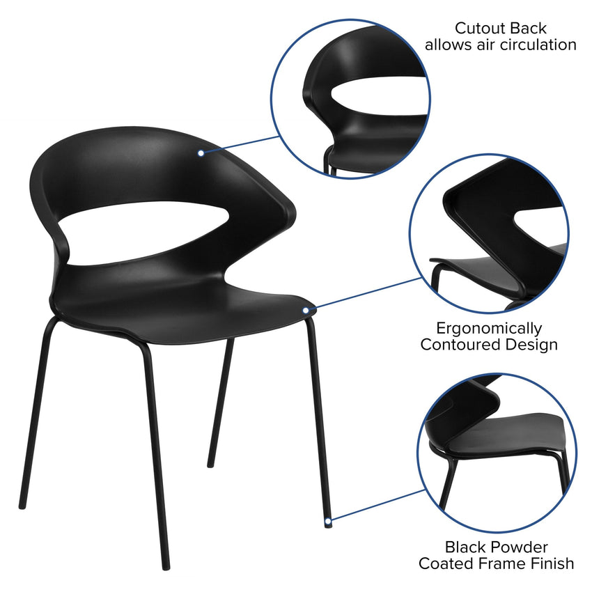 HERCULES Series 440 lb. Capacity Black Stack Chair - SchoolOutlet