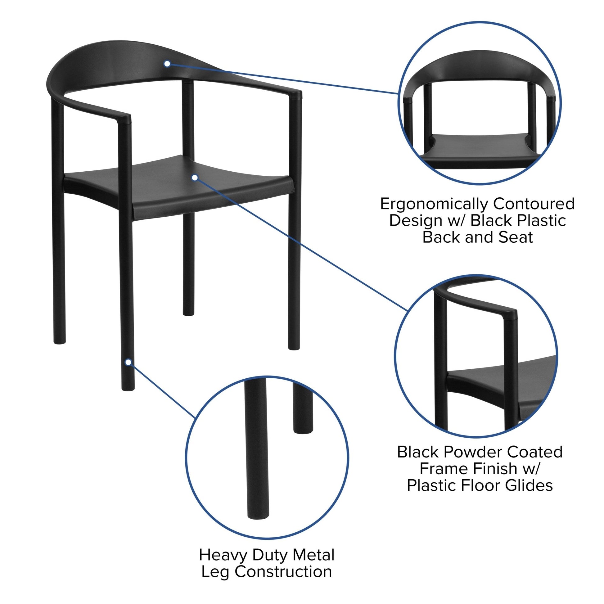 HERCULES Series 1000 lb. Capacity Plastic Cafe Stack Chair - SchoolOutlet
