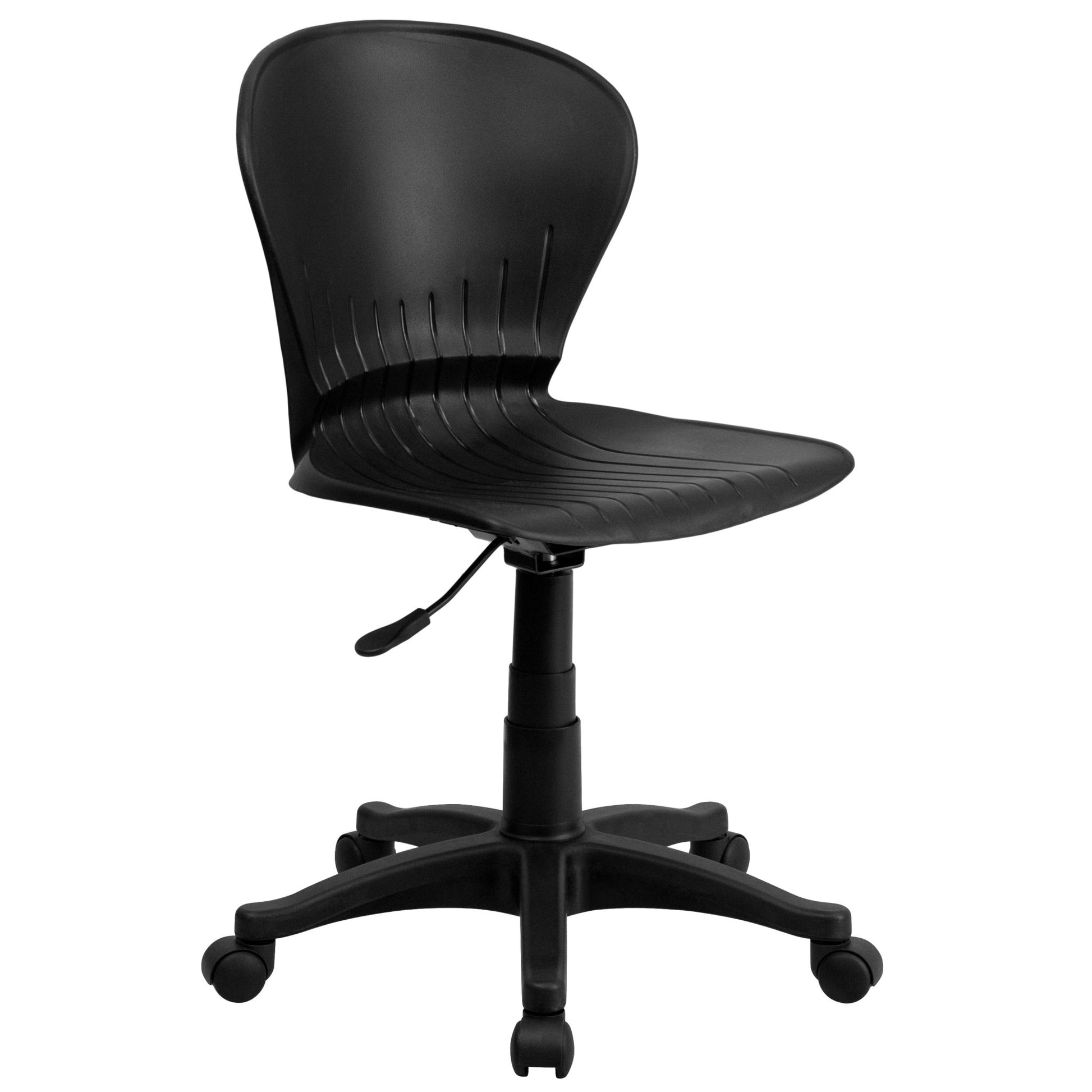 Sorho Mid-Back Black Plastic Swivel Task Office Chair - SchoolOutlet