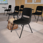 HERCULES Black Padded Ergonomic Shell Chair with Right Handed Flip-Up Tablet Arm - SchoolOutlet