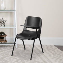 HERCULES Ergonomic Shell Chair with Left Handed Flip-Up Tablet Arm