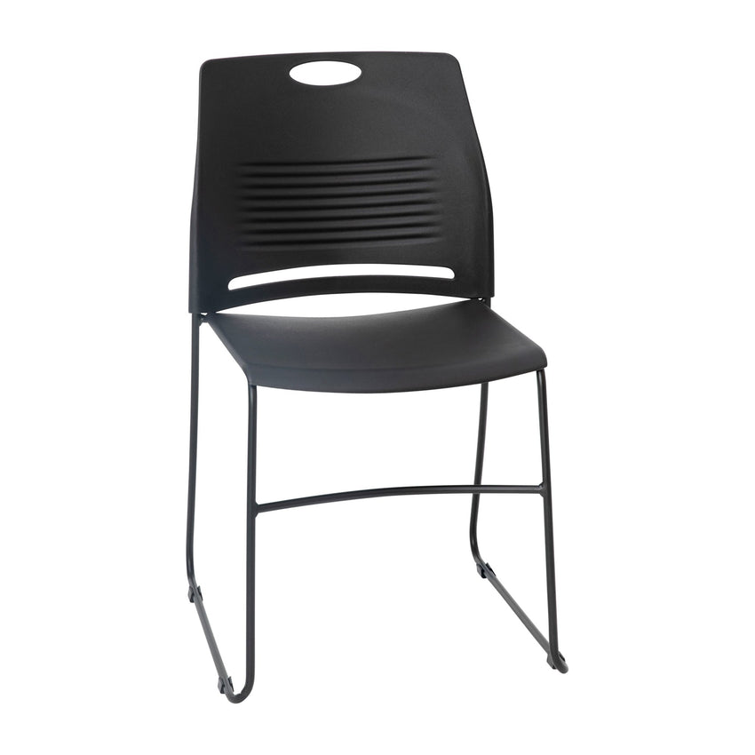 HERCULES Series Commercial Grade 660 lb. Capacity Plastic Stack Chair with Powder Coated Sled Base Frame and Integrated Carrying Handle - SchoolOutlet