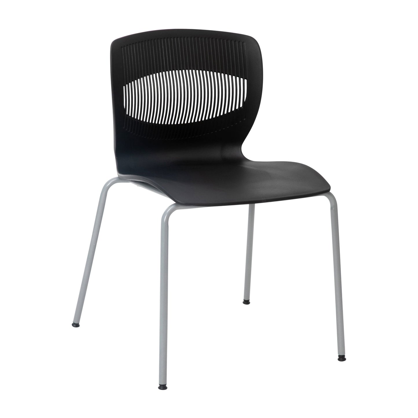 HERCULES Series Commercial Grade 770 lb. Capacity Ergonomic Stack Chair with Lumbar Support and Silver Steel Frame - SchoolOutlet