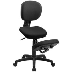 Flash Furniture Mobile Ergonomic Kneeling Posture Task Chair in Black Fabric with Back(FLA-WL-1430-GG)