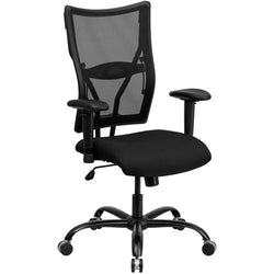 Flash Furniture HERCULES Series Big & Tall Black Mesh Office Chair with Arms(FLA-WL-5029SYG-A-GG)
