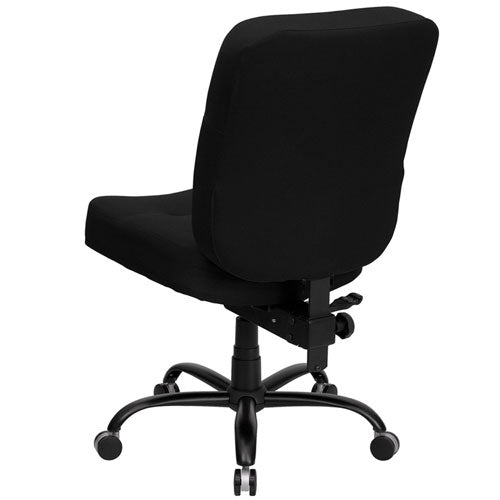 Flash Furniture HERCULES Series Big & Tall Black Fabric Office Chair with Extra WIDE Seat (FLA-WL-735SYG-BK-GG) - SchoolOutlet