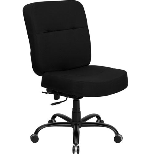 Flash Furniture HERCULES Series Big & Tall Black Fabric Office Chair with Extra WIDE Seat (FLA-WL-735SYG-BK-GG) - SchoolOutlet