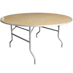 Flash Furniture 60'' Round HEAVY DUTY Birchwood Folding Banquet Table with METAL Edges(FLA-XA-60-BIRCH-M-GG)