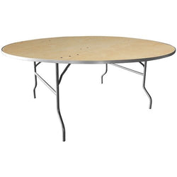 Flash Furniture 72'' Round HEAVY DUTY Birchwood Folding Banquet Table with METAL Edges(FLA-XA-72-BIRCH-M-GG)