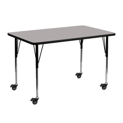 Wren Mobile 24''W x 48''L Rectangular HP Laminate Activity Table - Height Adjustable Legs