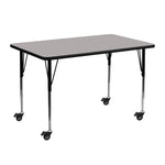 Wren Mobile 24''W x 48''L Rectangular HP Laminate Activity Table - Standard Height Adjustable Legs - SchoolOutlet