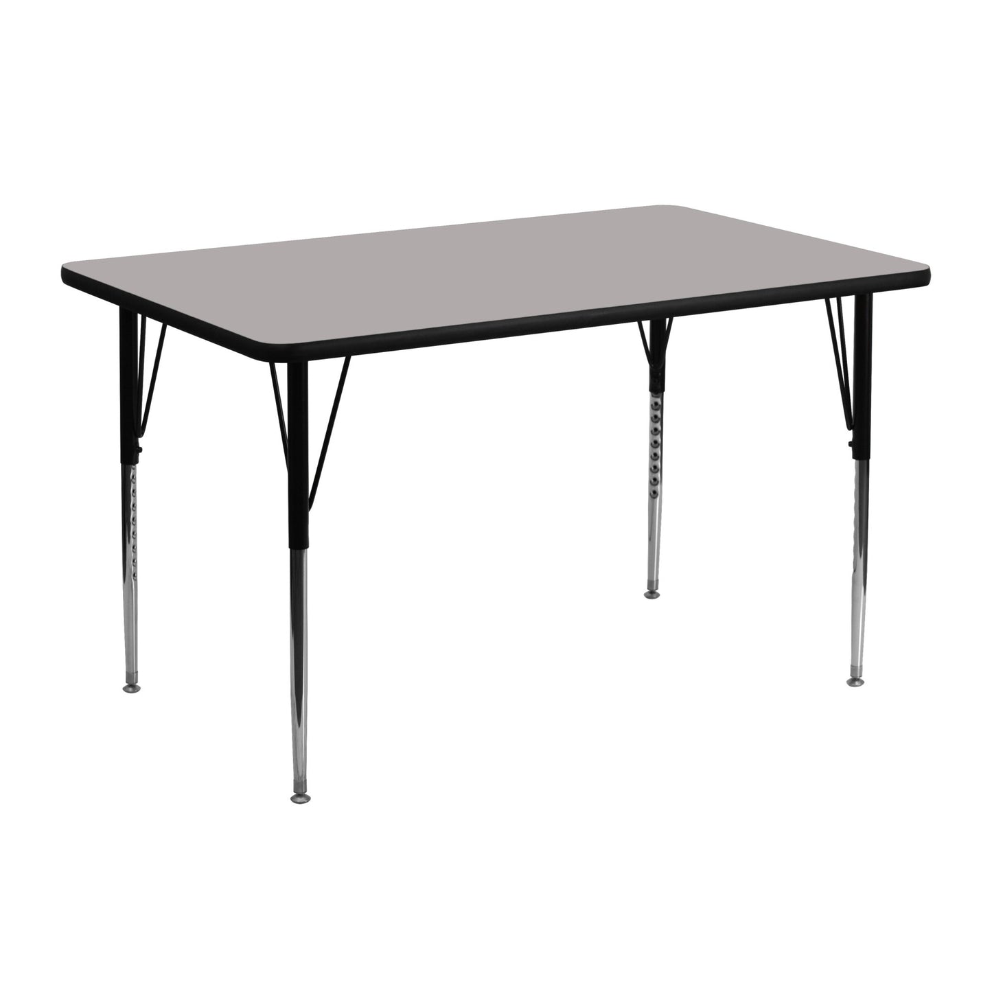 Wren Mobile 24''W x 48''L Rectangular HP Laminate Activity Table - Standard Height Adjustable Legs - SchoolOutlet