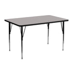 Wren Mobile 24''W x 48''L Rectangular HP Laminate Activity Table - Standard Height Adjustable Legs - SchoolOutlet