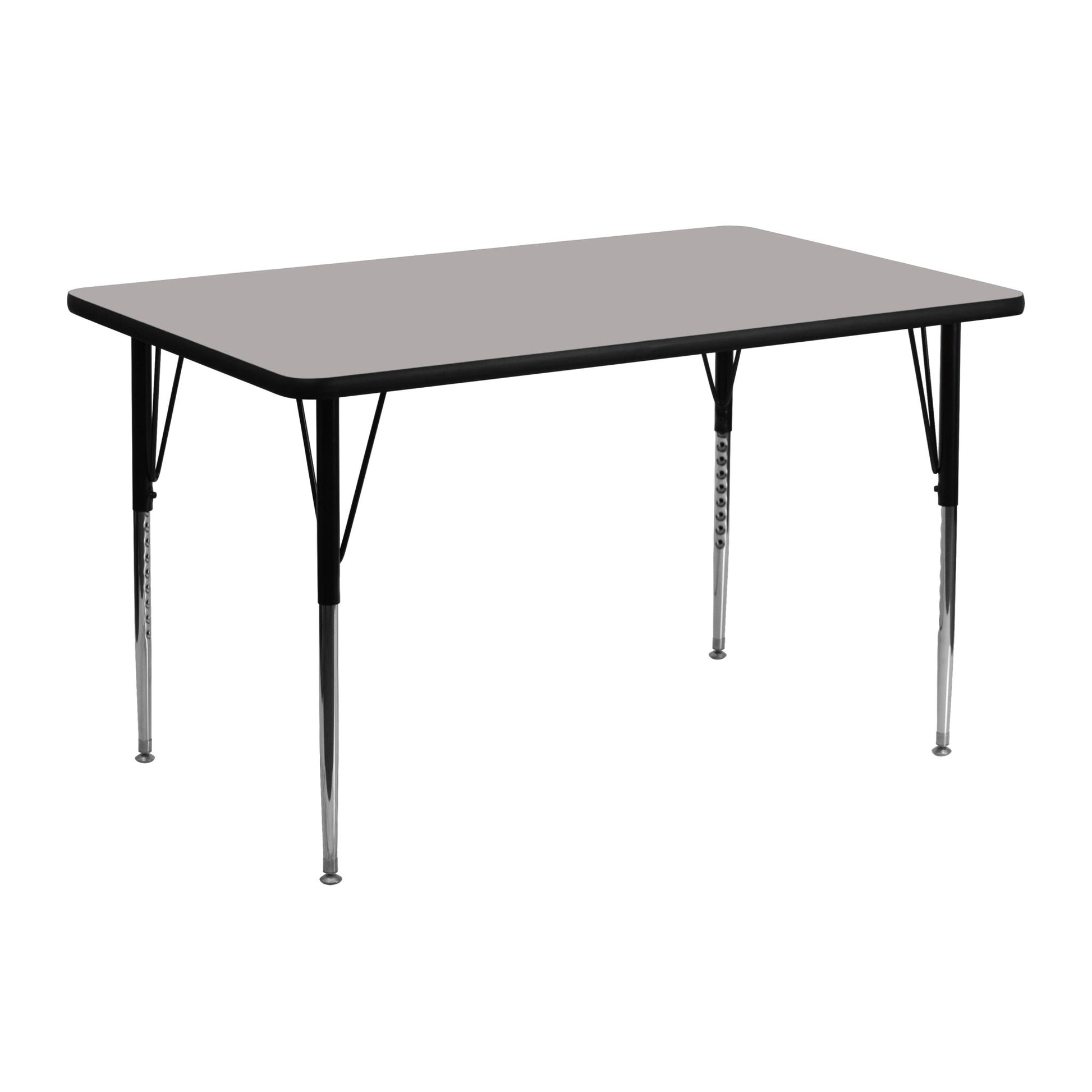 Wren Mobile 24''W x 48''L Rectangular HP Laminate Activity Table - Standard Height Adjustable Legs - SchoolOutlet