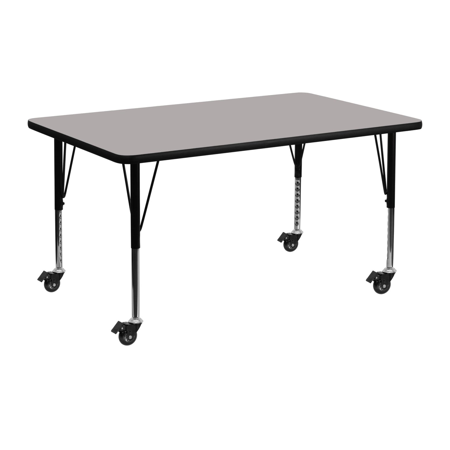 Wren Mobile 24''W x 48''L Rectangular HP Laminate Activity Table - Standard Height Adjustable Legs - SchoolOutlet
