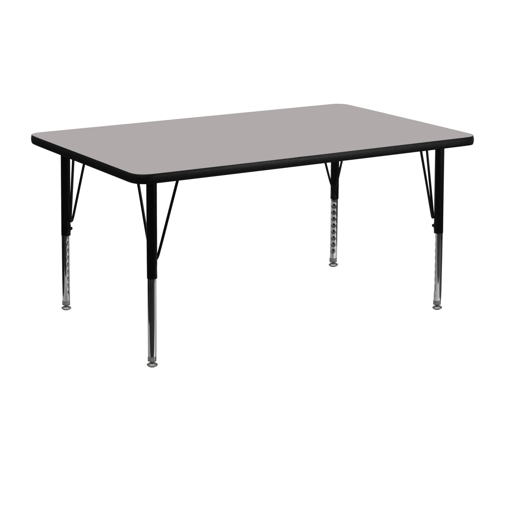 Wren Mobile 24''W x 48''L Rectangular HP Laminate Activity Table - Standard Height Adjustable Legs - SchoolOutlet
