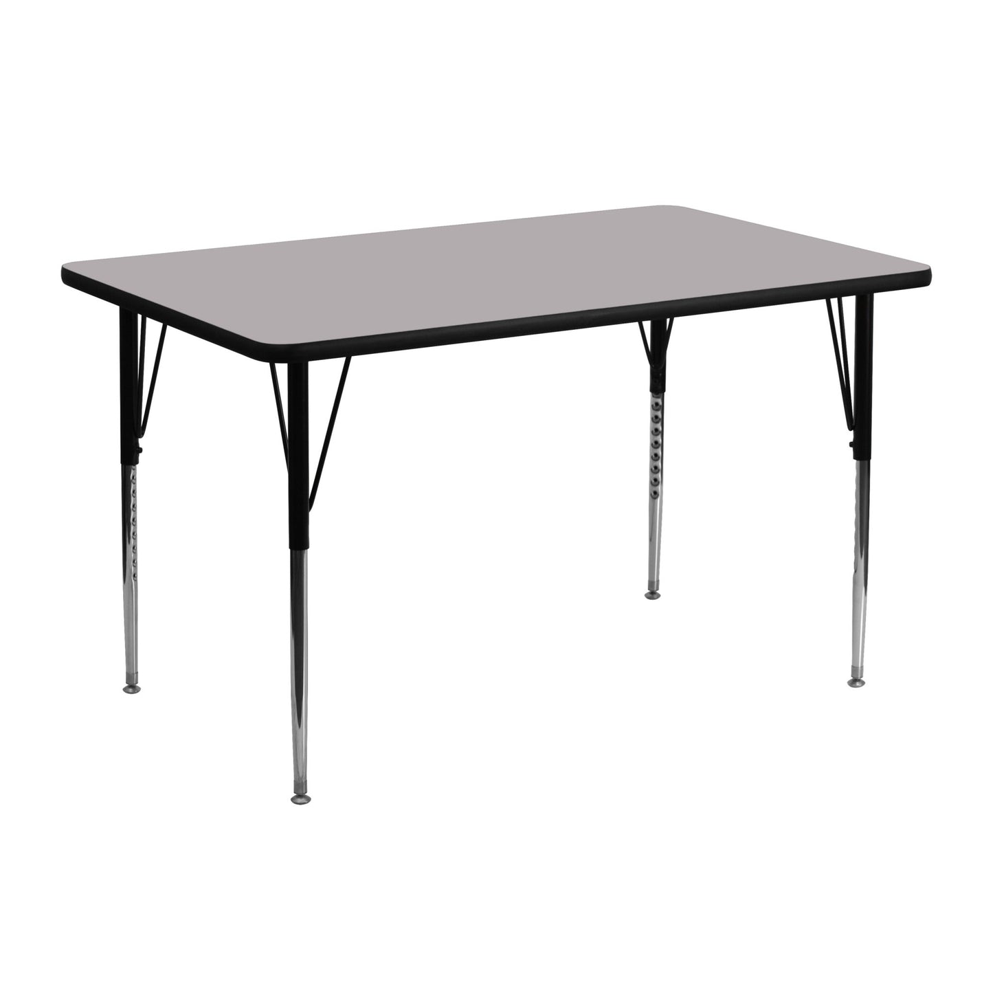 Wren Mobile 24''W x 48''L Rectangular Thermal Laminate Activity Table - Standard Height Adjustable Legs - SchoolOutlet