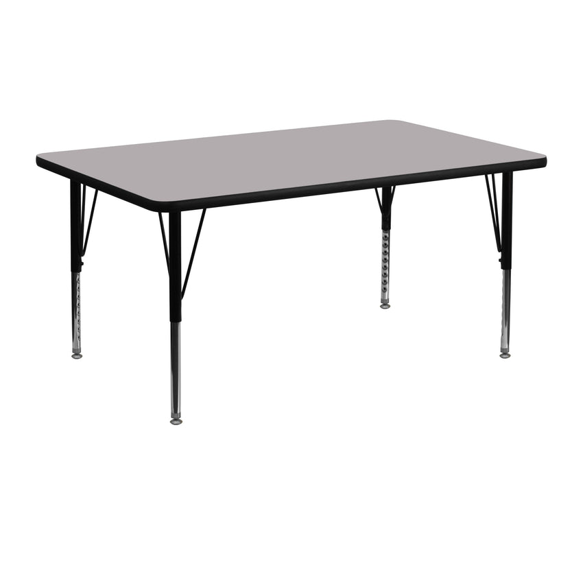 Wren Mobile 24''W x 48''L Rectangular Thermal Laminate Activity Table - Standard Height Adjustable Legs - SchoolOutlet