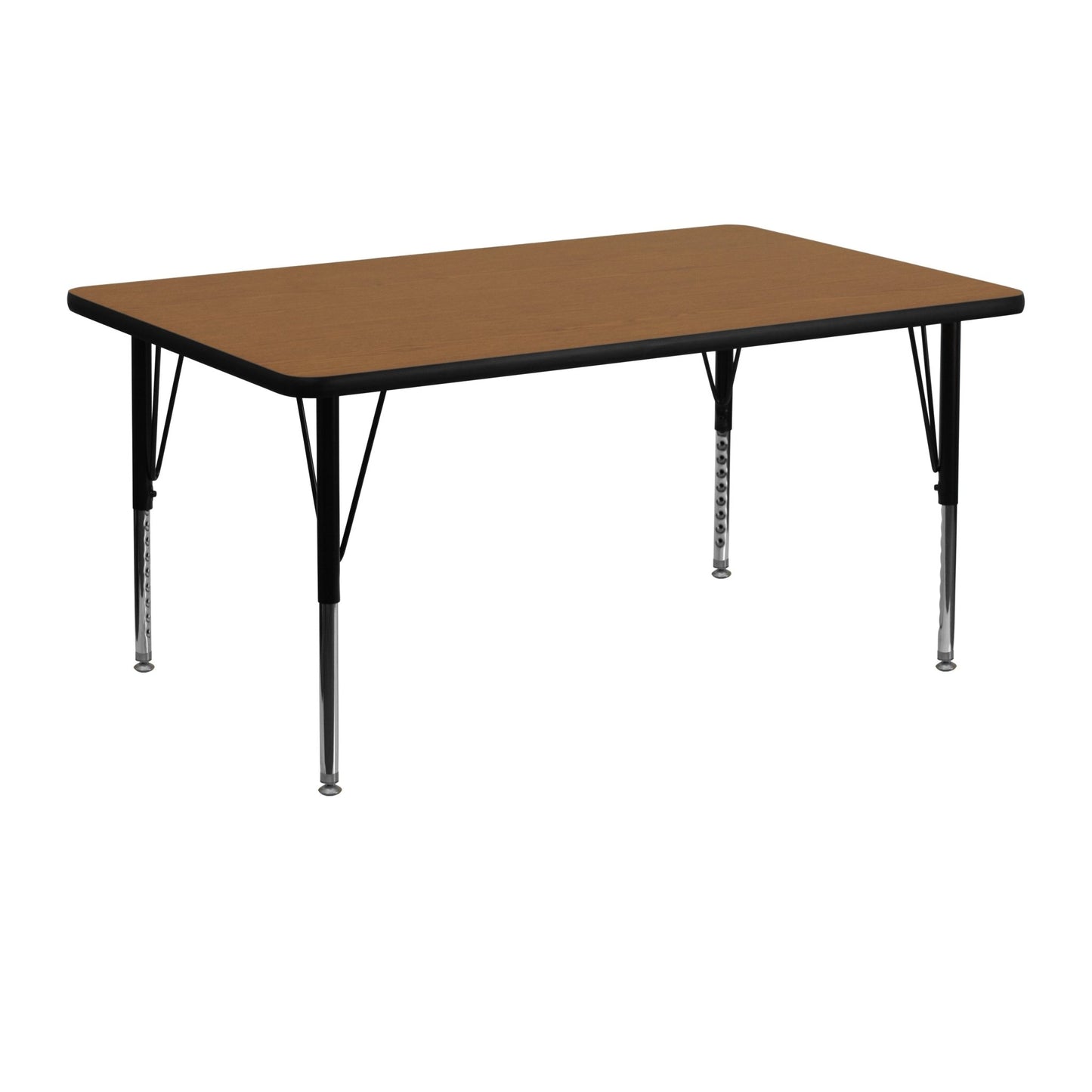 Wren Mobile 24''W x 48''L Rectangular Thermal Laminate Activity Table - Standard Height Adjustable Legs - SchoolOutlet