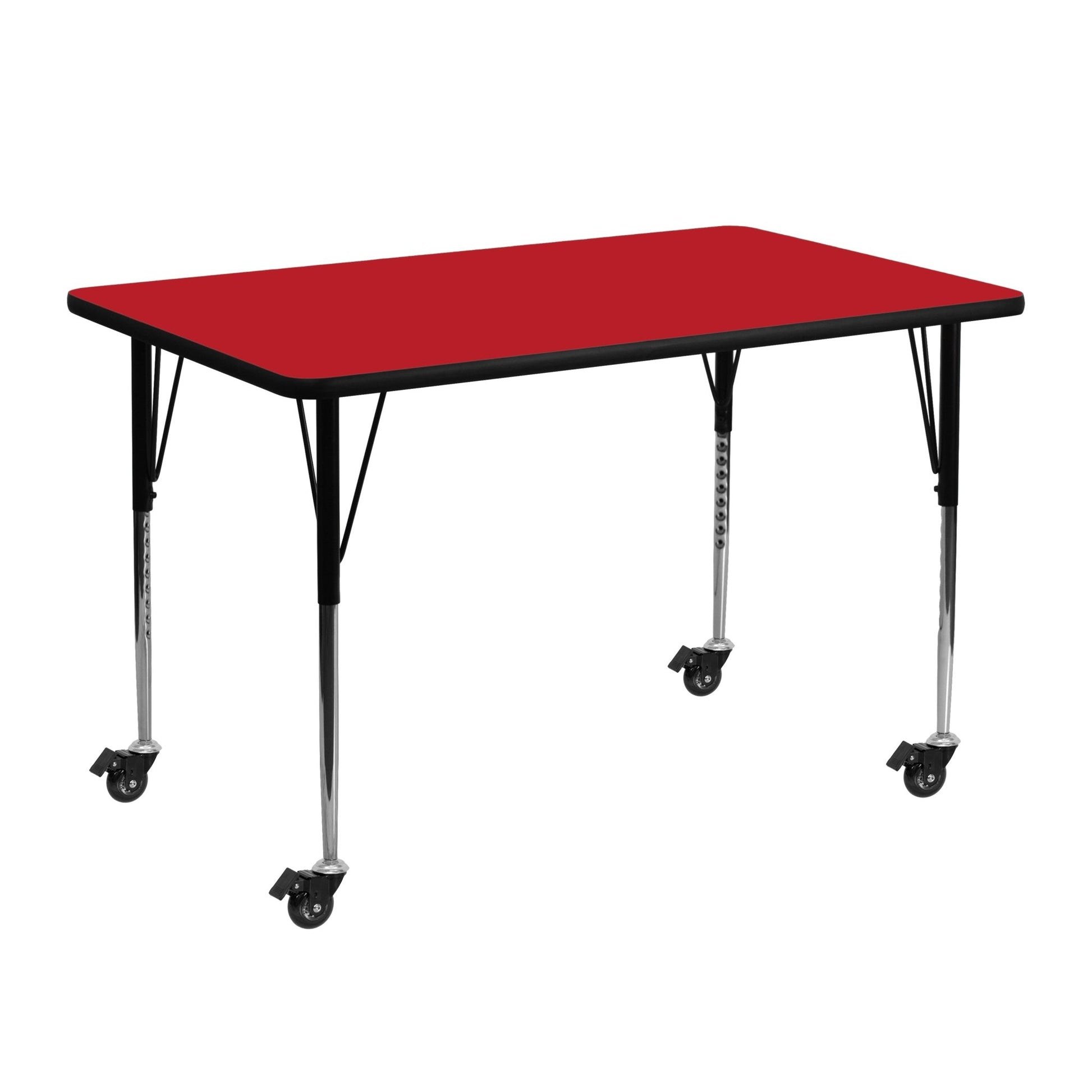 Wren Mobile 24''W x 48''L Rectangular HP Laminate Activity Table - Standard Height Adjustable Legs - SchoolOutlet