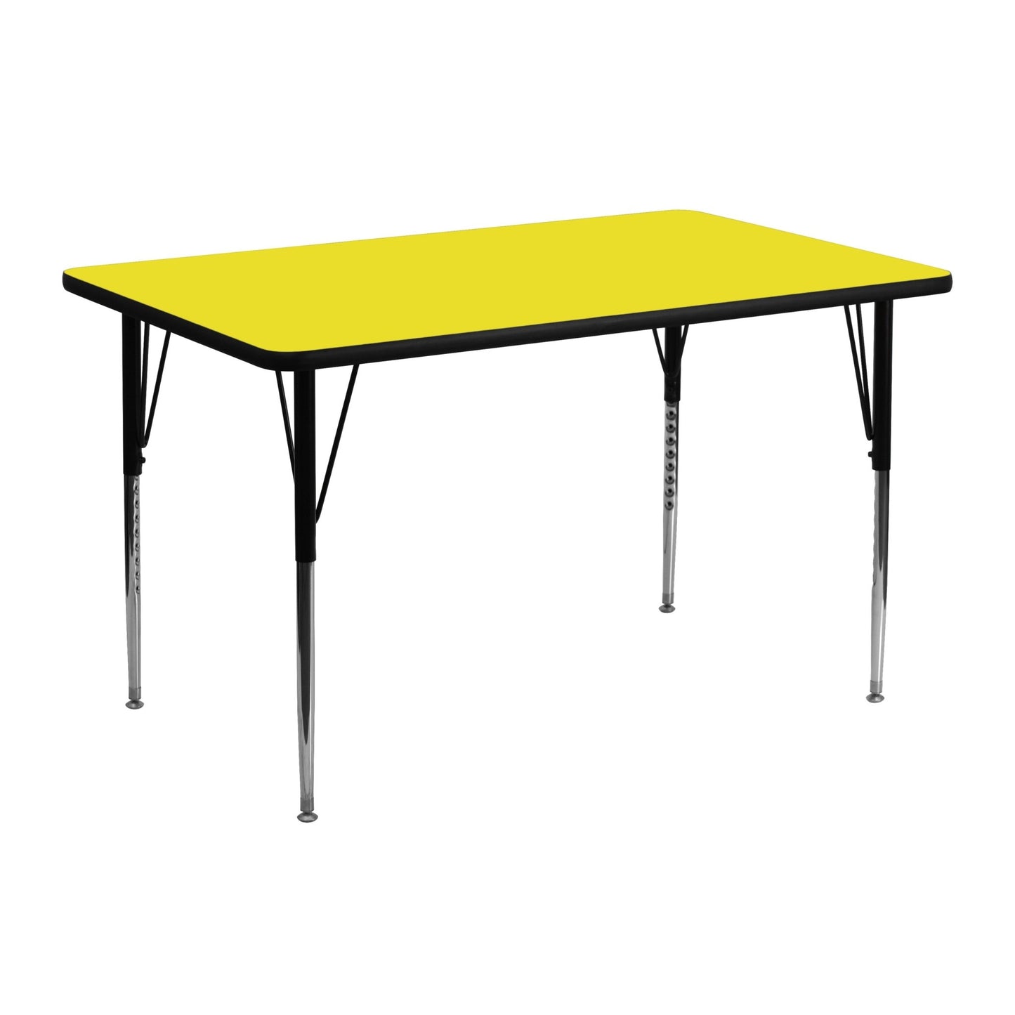 Wren Mobile 24''W x 48''L Rectangular HP Laminate Activity Table - Standard Height Adjustable Legs - SchoolOutlet