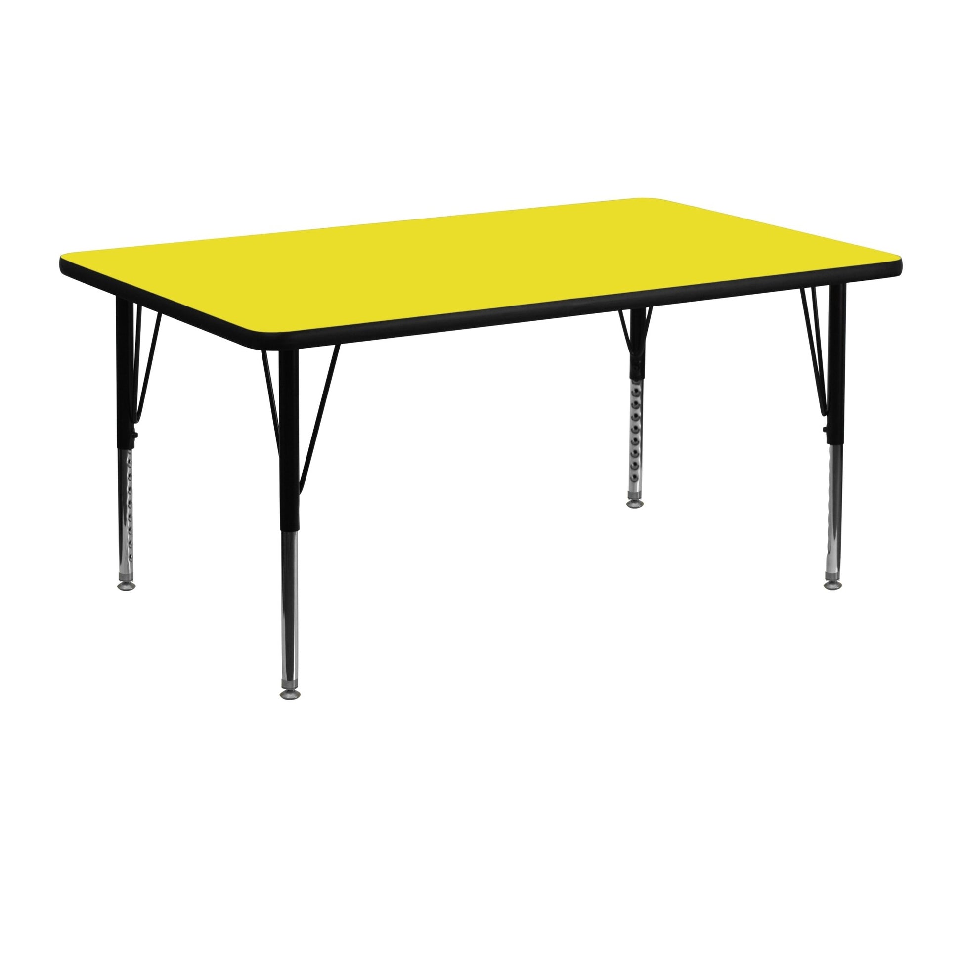 Wren Mobile 24''W x 48''L Rectangular HP Laminate Activity Table - Standard Height Adjustable Legs - SchoolOutlet