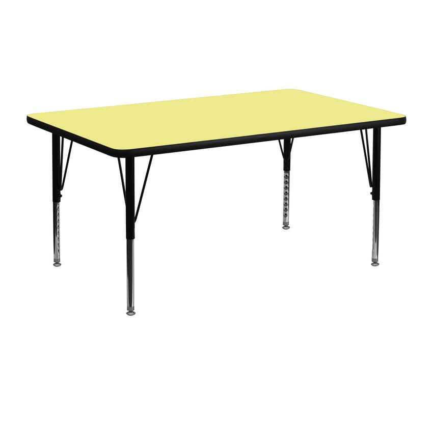 Wren Mobile 24''W x 48''L Rectangular Thermal Laminate Activity Table - Standard Height Adjustable Legs - SchoolOutlet