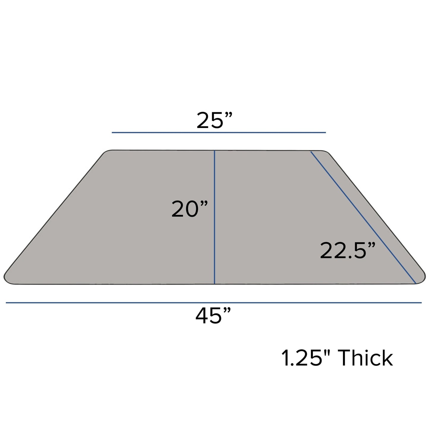 Wren Mobile 22.5''W x 45''L Trapezoid HP Laminate Activity Table - Standard Height Adjustable Legs - SchoolOutlet