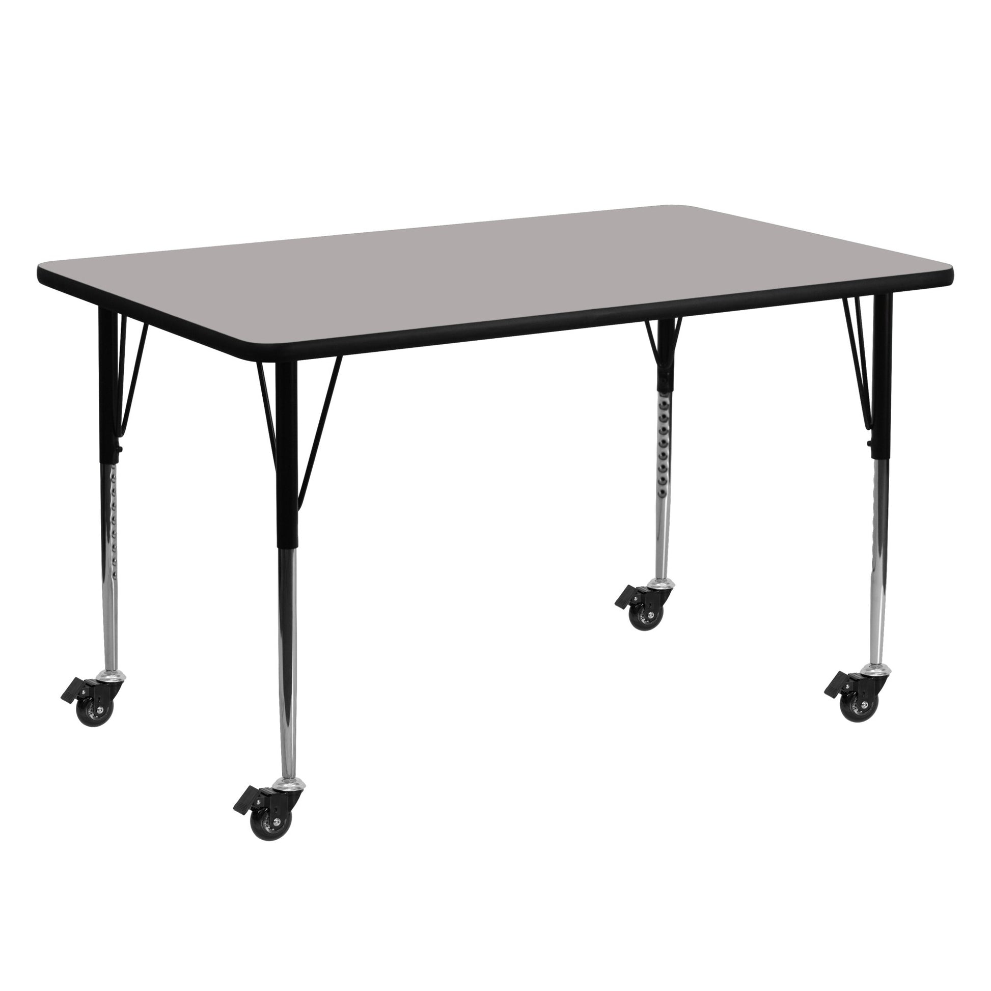 Wren Mobile 24''W x 60''L Rectangular HP Laminate Activity Table - Standard Height Adjustable Legs - SchoolOutlet