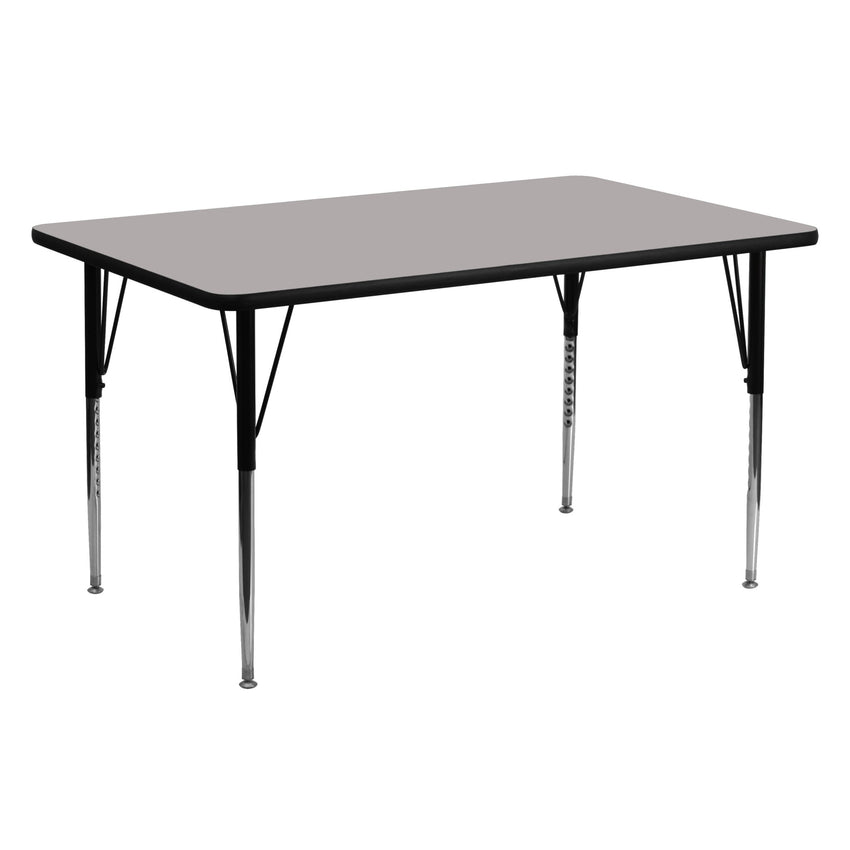 Wren Mobile 24''W x 60''L Rectangular HP Laminate Activity Table - Standard Height Adjustable Legs - SchoolOutlet