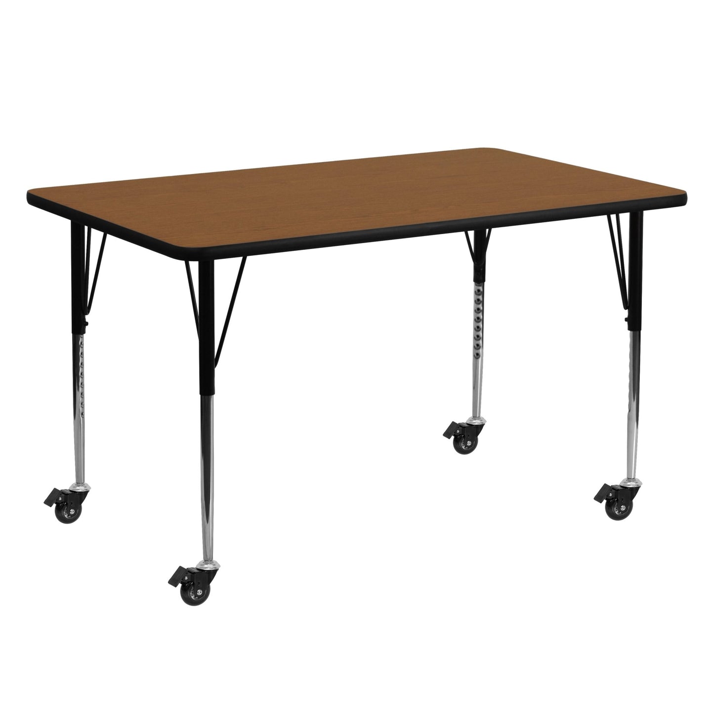 Wren Mobile 24''W x 60''L Rectangular HP Laminate Activity Table - Standard Height Adjustable Legs - SchoolOutlet