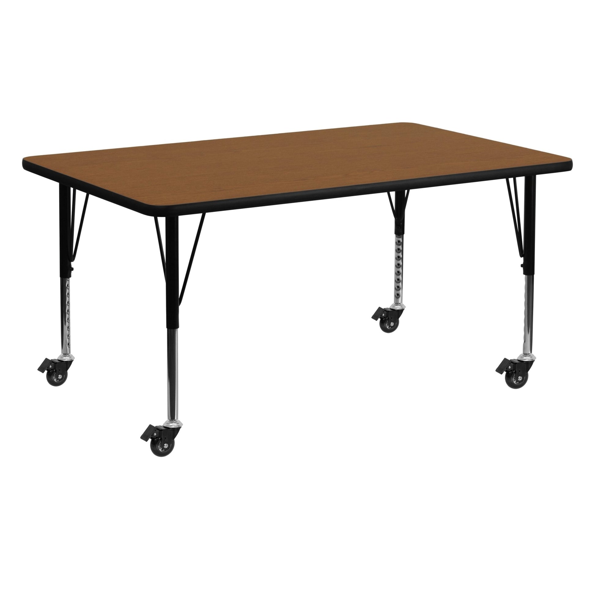 Wren Mobile 24''W x 60''L Rectangular HP Laminate Activity Table - Standard Height Adjustable Legs - SchoolOutlet