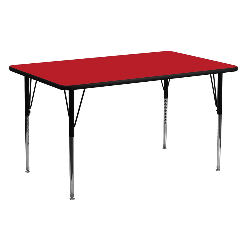 Wren Mobile 24''W x 60''L Rectangular HP Laminate Activity Table - Standard Height Adjustable Legs - SchoolOutlet