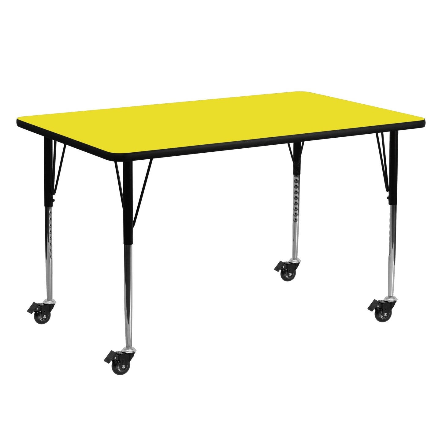 Wren Mobile 24''W x 60''L Rectangular HP Laminate Activity Table - Standard Height Adjustable Legs - SchoolOutlet