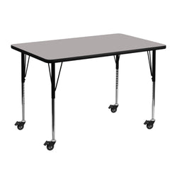 Wren Mobile 30''W x 48''L Rectangular HP Laminate Activity Table - Height Adjustable Legs