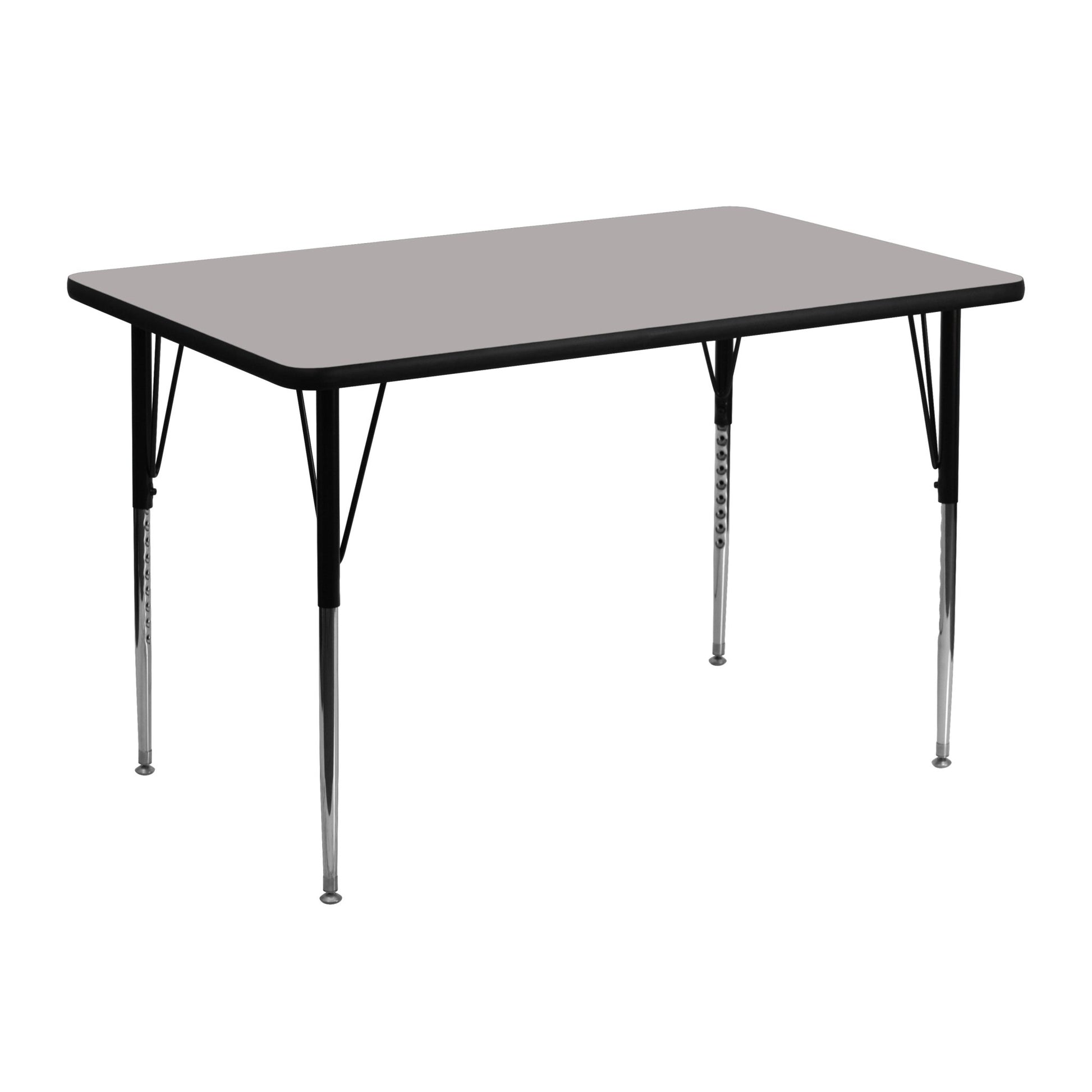 Wren Mobile 30''W x 48''L Rectangular HP Laminate Activity Table - Standard Height Adjustable Legs - SchoolOutlet