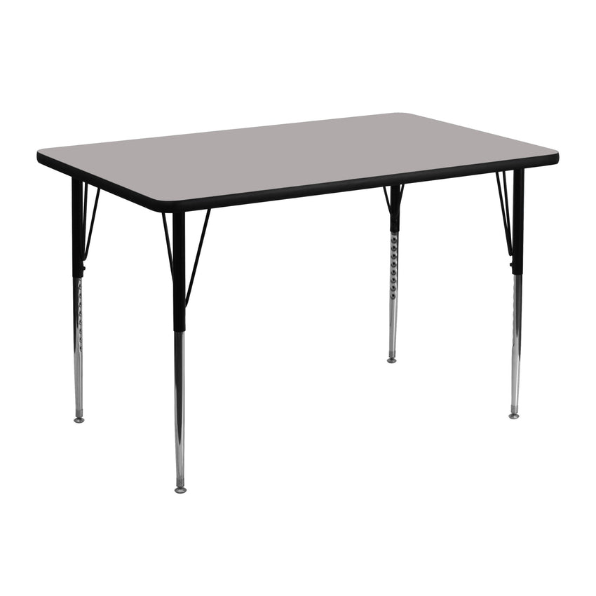 Wren Mobile 30''W x 48''L Rectangular HP Laminate Activity Table - Standard Height Adjustable Legs - SchoolOutlet