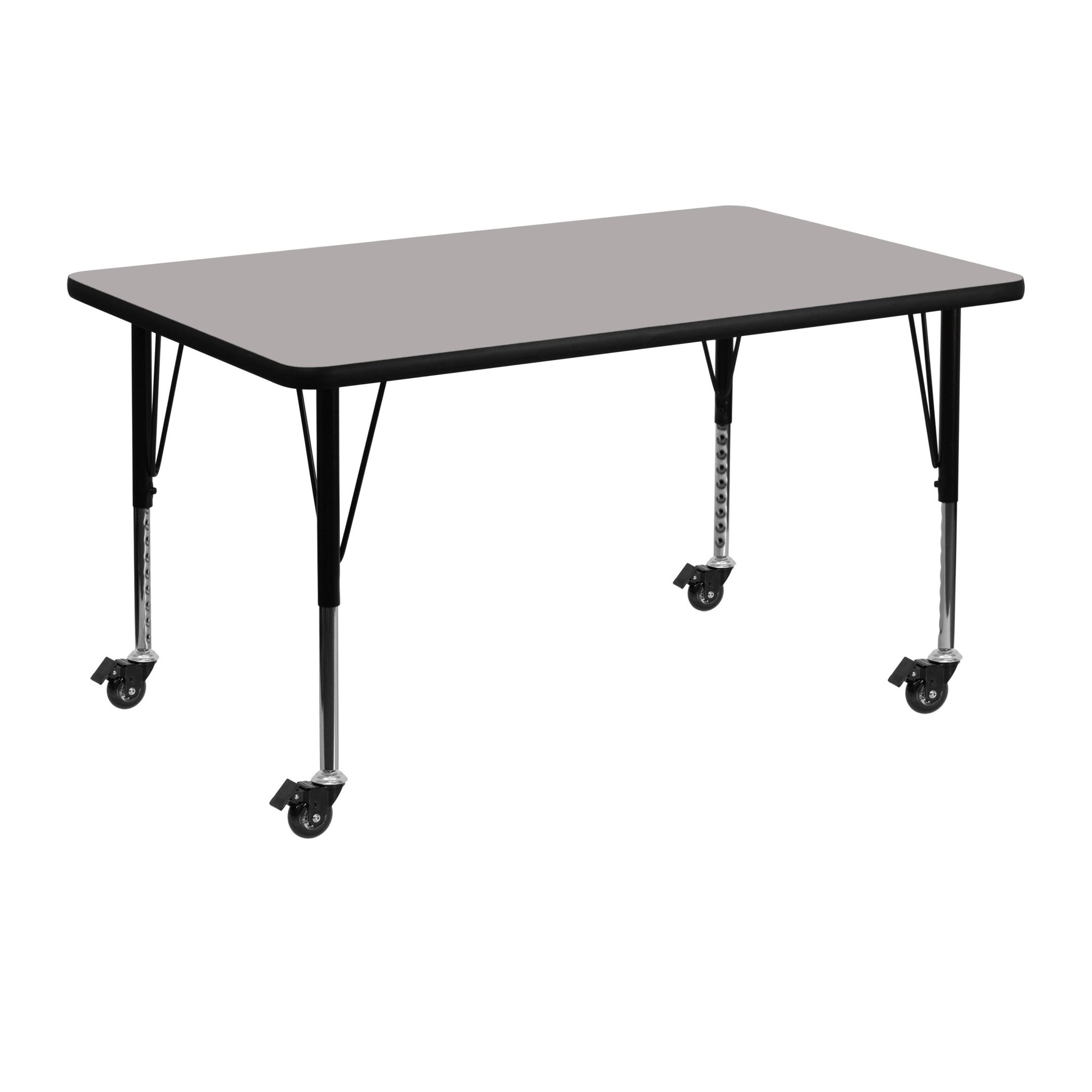 Wren Mobile 30''W x 48''L Rectangular HP Laminate Activity Table - Standard Height Adjustable Legs - SchoolOutlet